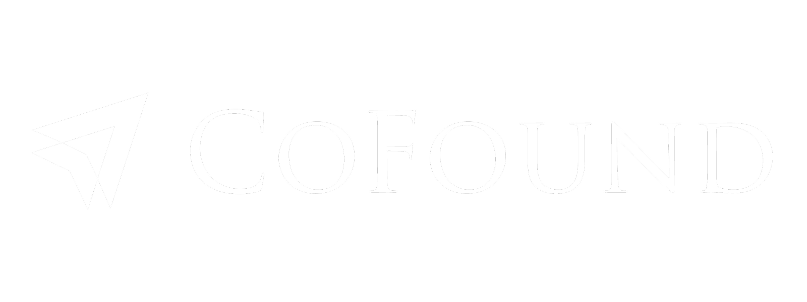 CoFound horizontal logo with icon, for dark backgrounds
