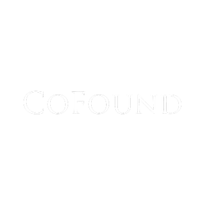 CoFound square wordmark, for dark backgrounds